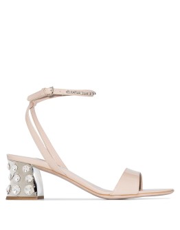 65mm crystal-embellished patent-leather sandals