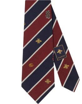 stripe print motif detail tie