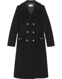 double-breasted mid-length coat