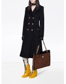 double-breasted mid-length coat