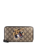 Tiger print GG Supreme wallet