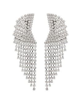 cascade crystal clip earrings