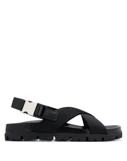 logo-embroidered sandals