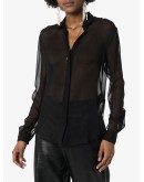 sheer button-up shirt