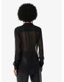 sheer button-up shirt