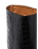 crocodile-effect knee-high boots