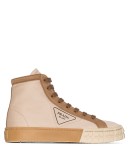 two-tone gabardine hi-top sneakers