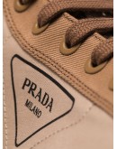 two-tone gabardine hi-top sneakers