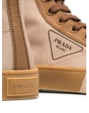 two-tone gabardine hi-top sneakers
