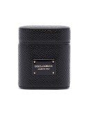 logo-print leather airpods case
