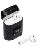 logo-print leather airpods case