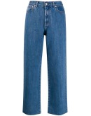 cropped straight leg jeans 