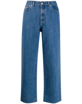 cropped straight leg jeans 