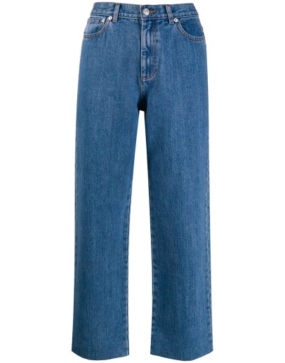 cropped straight leg jeans 