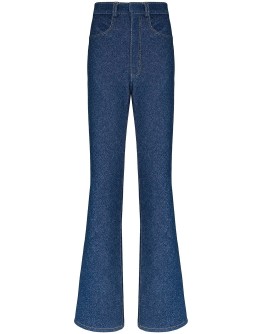 high-rise straight-leg jeans