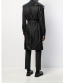 mohair detail belted coat