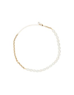 gold-plated Duel pearl necklace