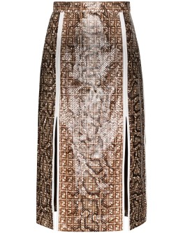 snake print FF motif skirt