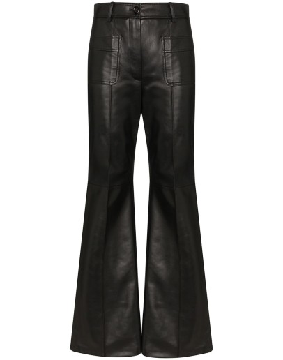 flared leather trousers