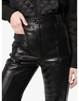 flared leather trousers