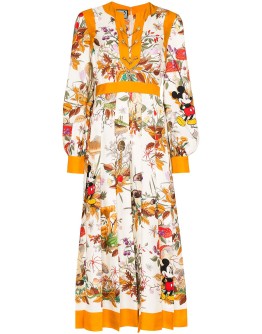 x Disney floral-print midi dress