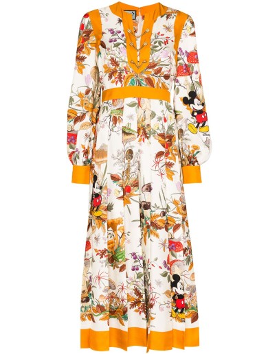 x Disney floral-print midi dress