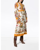 x Disney floral-print midi dress