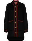 Web stripe tweed coat