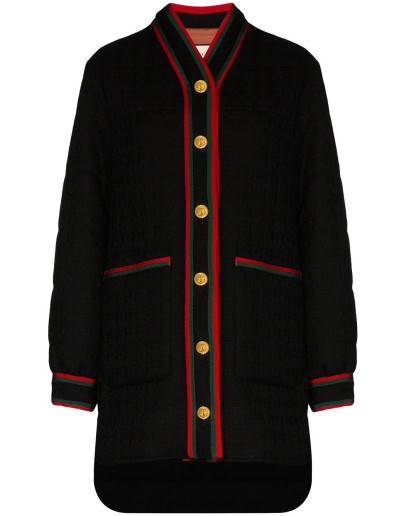 Web stripe tweed coat