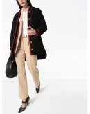 Web stripe tweed coat