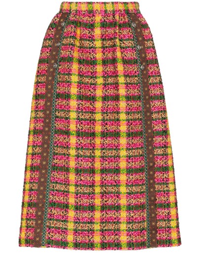 boucle tweed midi skirt