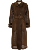 mesh belted trench coat