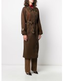 mesh belted trench coat