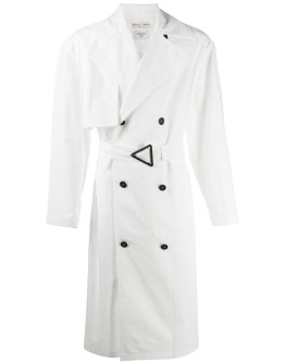 double-breasted belted trench coat