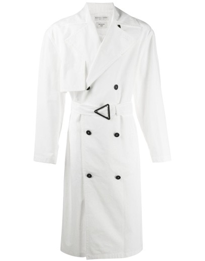 double-breasted belted trench coat