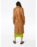 single-breasted leather trench coat