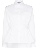 gathered-waist button-down shirt 