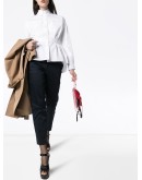 gathered-waist button-down shirt 