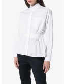 gathered-waist button-down shirt 