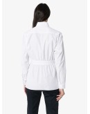 gathered-waist button-down shirt 