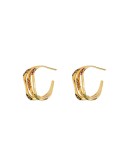 gold-plated gemstone embellished hoop earrings