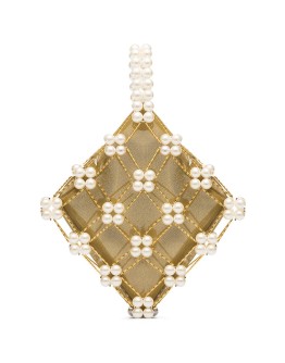 Camelia pearl-embellished bracelet bag