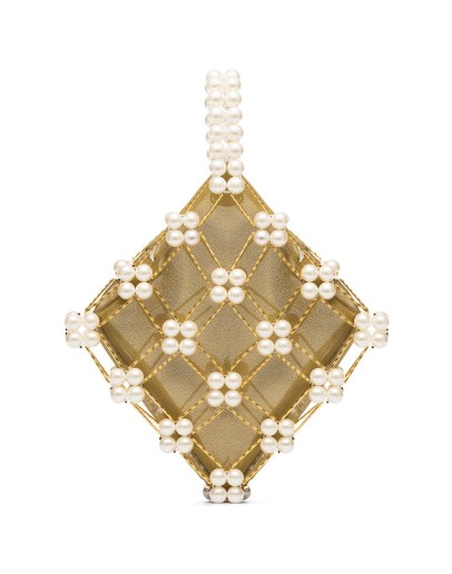 Camelia pearl-embellished bracelet bag
