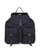 Nylon and Saffiano leather backpack