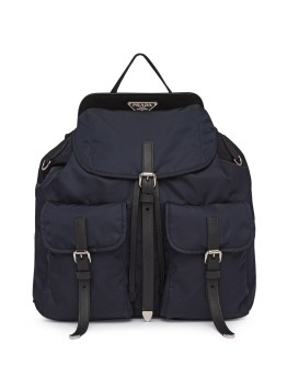 Nylon and Saffiano leather backpack
