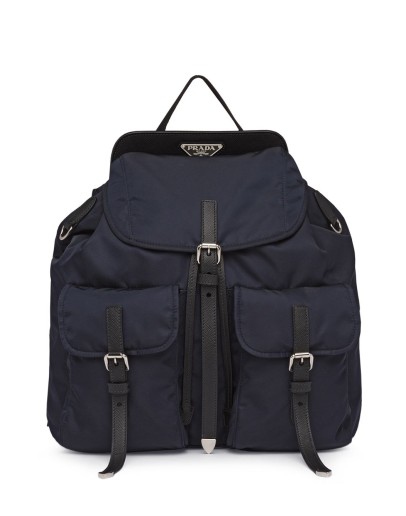 Nylon and Saffiano leather backpack