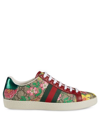 flora print low-top sneakers