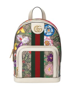 flora print monogram backpack