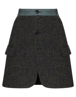 buttoned mini skirt 