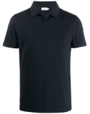 fitted buttonless polo shirt